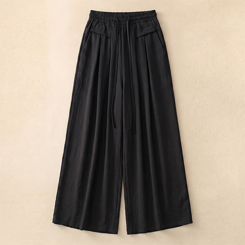 Pantalon décontracté à jambes larges et extensibles - Black - 5XL - image 2