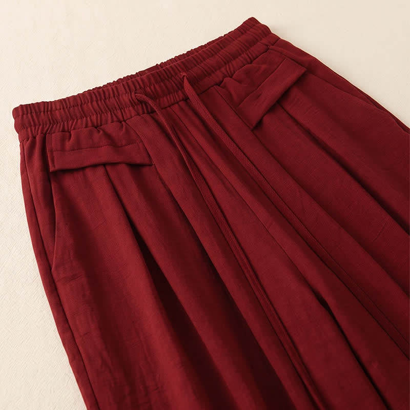 Pantalon décontracté à jambes larges et extensibles - image 4