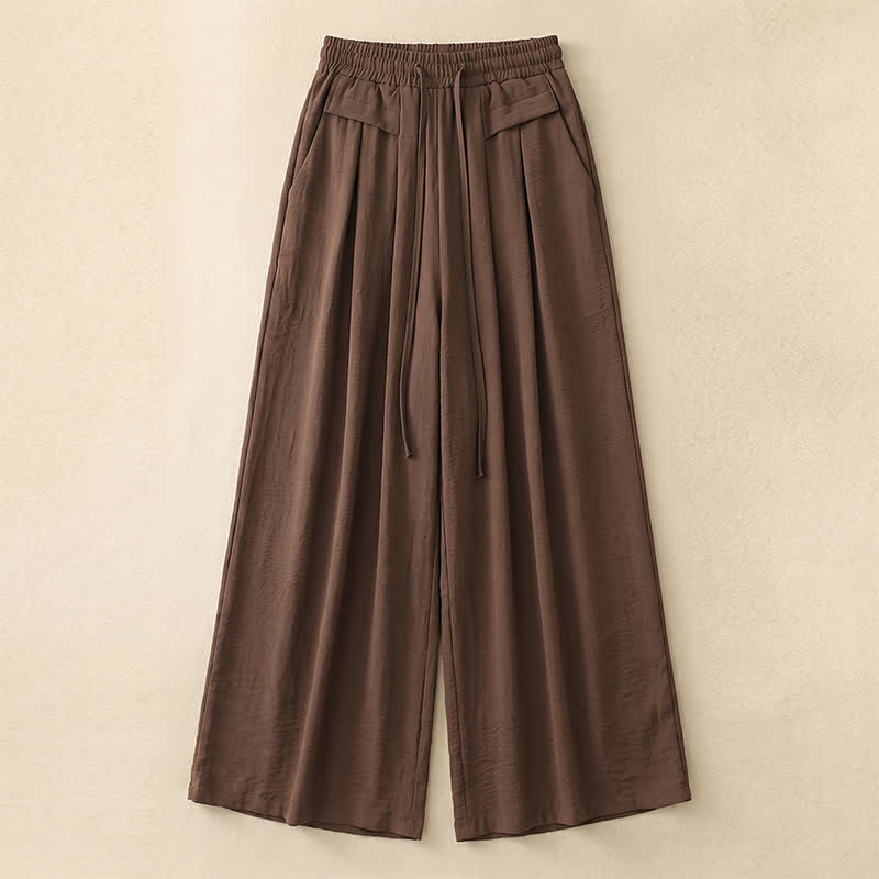 Pantalon décontracté à jambes larges et extensibles - Coffee - 5XL - image 1