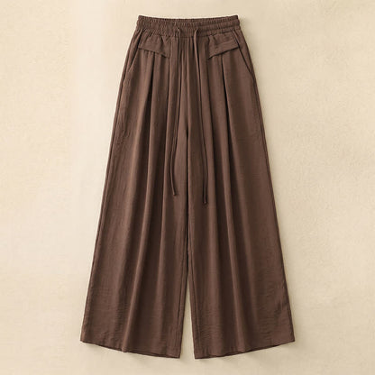 Pantalon décontracté à jambes larges et extensibles - Coffee - 5XL - image 1