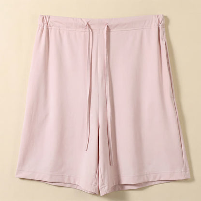 Short de détente à cordon en soie glacée - Pink - 2XL - image 0