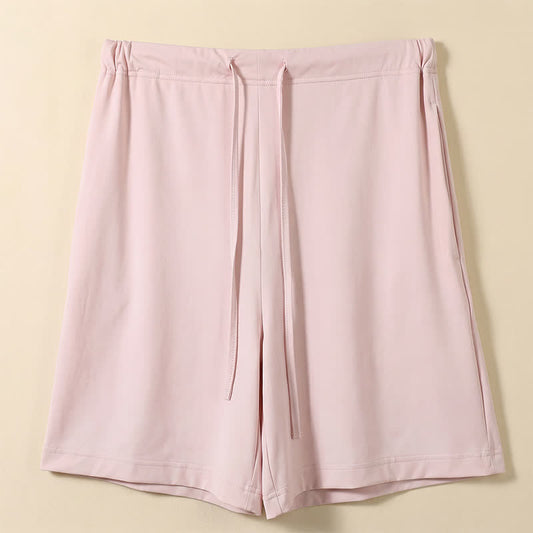 Short de détente à cordon en soie glacée - Pink - 2XL - image 0
