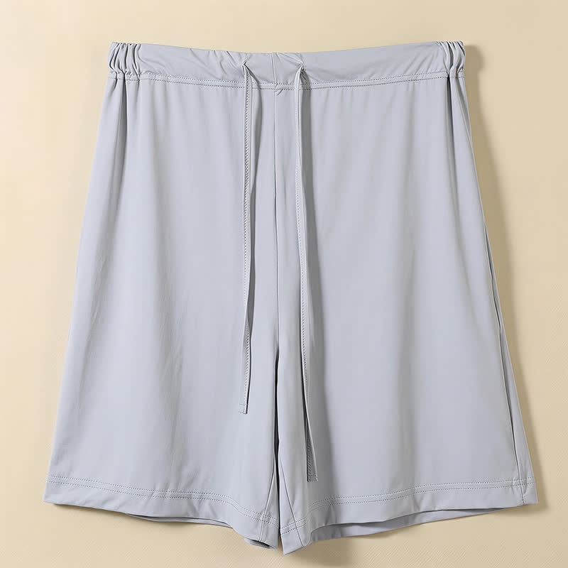 Short de détente à cordon en soie glacée - Grey - 2XL - image 4