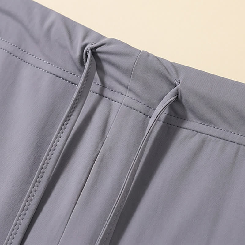 Short de détente à cordon en soie glacée - image 11