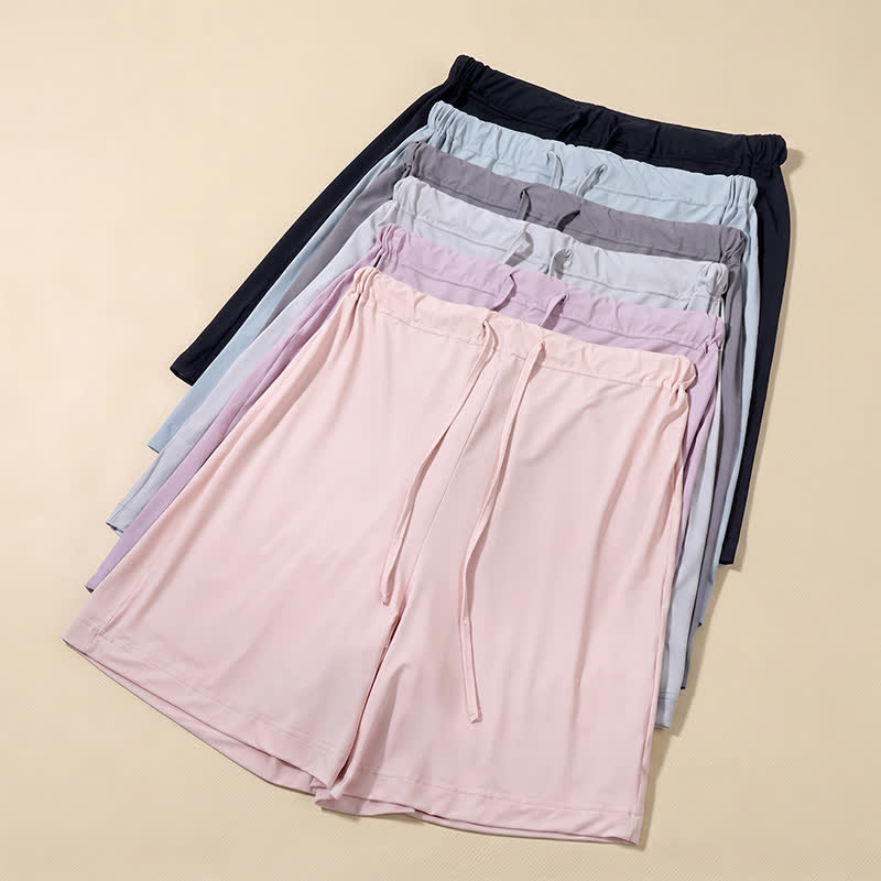Short de détente à cordon en soie glacée - image 13