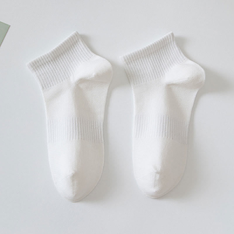 Chaussettes basses en coton doux (7 paires) - Blanc - EU36-42(US3-8.5) - image 3