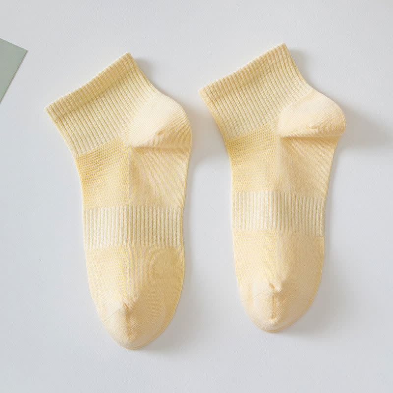 Chaussettes basses en coton doux (7 paires) - Jaune - EU36-42(US3-8.5) - image 4