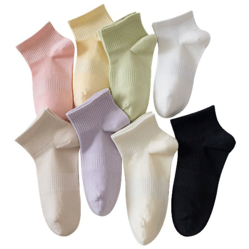 Chaussettes basses en coton doux (7 paires) - Multicolore - EU36-42(US3-8.5) - image 10