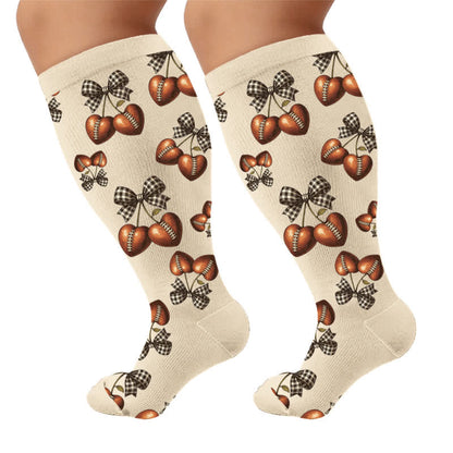 Chaussettes de compression côtelées à nœud papillon grande taille - image 10