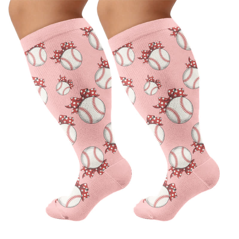 Chaussettes de compression côtelées à nœud papillon grande taille - image 8