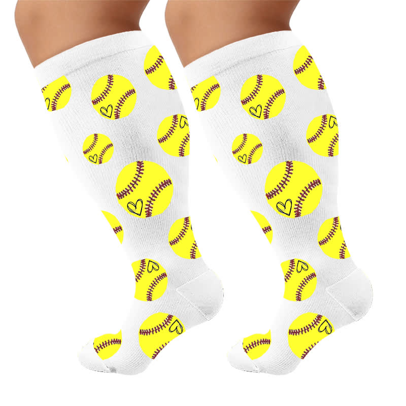 Chaussettes de compression côtelées à nœud papillon grande taille - image 9