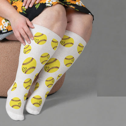 Chaussettes de compression côtelées à nœud papillon grande taille - Blanc (1 paire) - 4XL - image 2