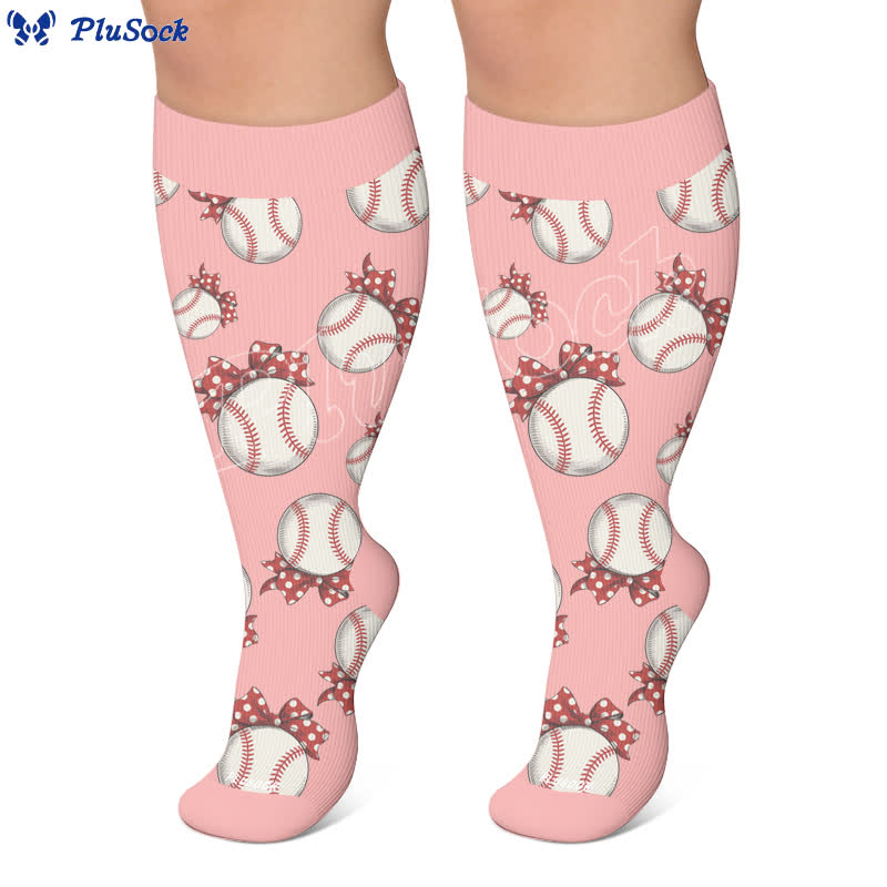 Chaussettes de compression côtelées à nœud papillon grande taille - image 5