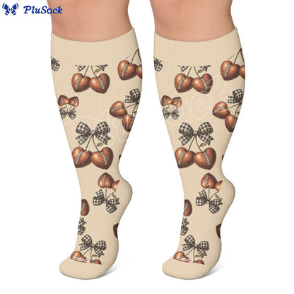 Chaussettes de compression côtelées à nœud papillon grande taille - image 7