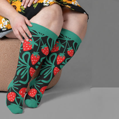 Chaussettes de compression Strawberry Vine grandes tailles - Vert (1 paire) - 4XL - image 1