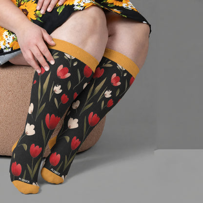 Chaussettes de compression Strawberry Vine grandes tailles - Jaune (1 paire) - 4XL - image 2