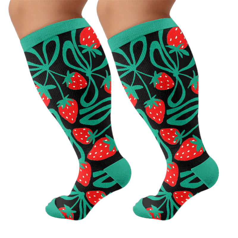 Chaussettes de compression Strawberry Vine grandes tailles - image 8