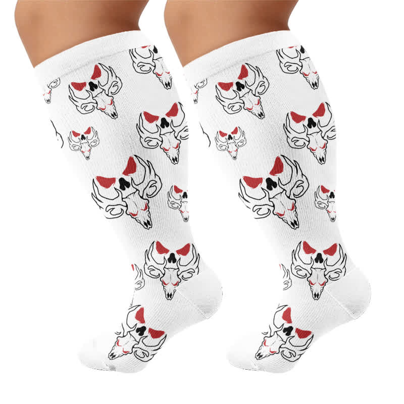 Chaussettes de compression grande taille à motif de taureau western - image 5