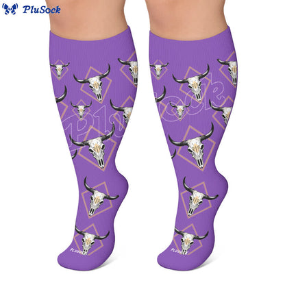 Chaussettes de compression grande taille à motif de taureau western - image 10