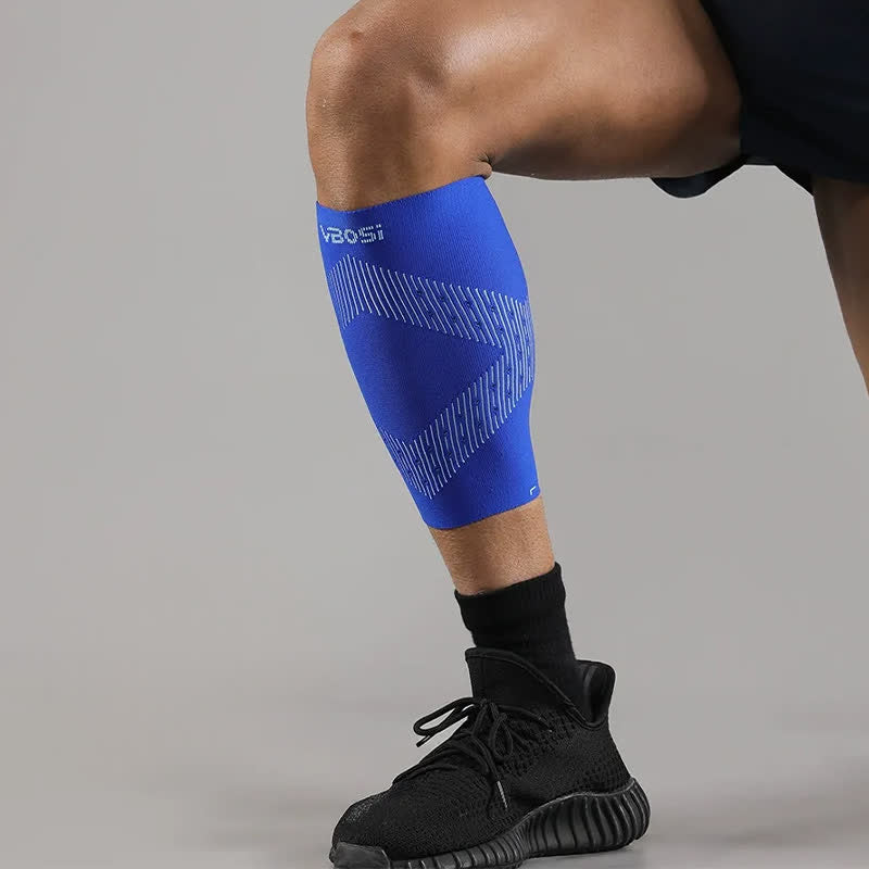manchon de compression en maille aérée pour mollet - Bleu - XL - image 1