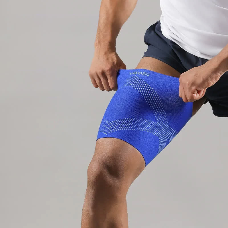 Manchon de compression sans couture pour cuisse - Bleu - XL - image 3