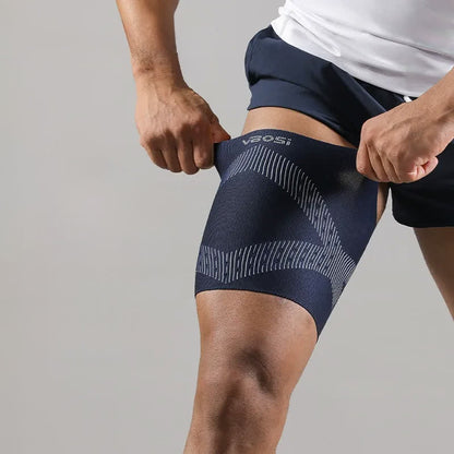 Manchon de compression sans couture pour cuisse - Bleu marine - XL - image 5