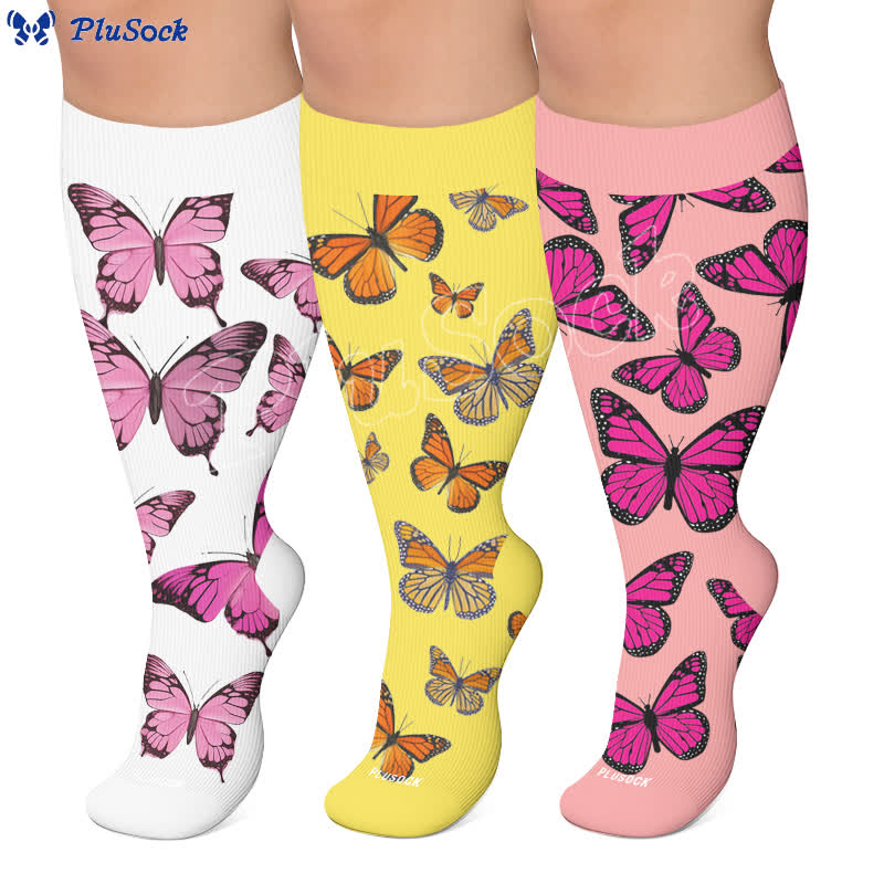 Chaussettes de compression Sweet Butterfly grandes tailles - image 0