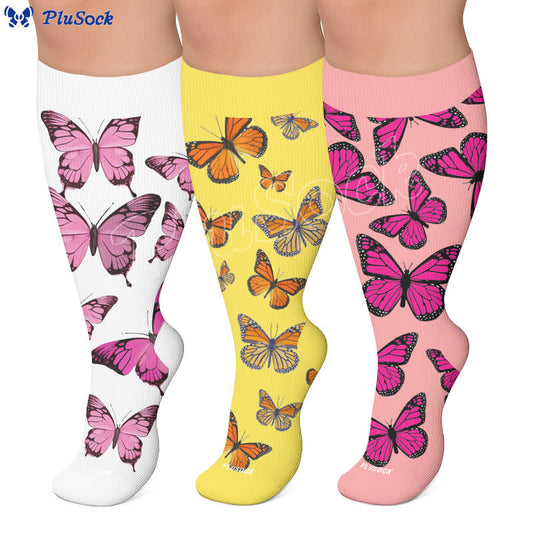 Chaussettes de compression Sweet Butterfly grandes tailles - image 0