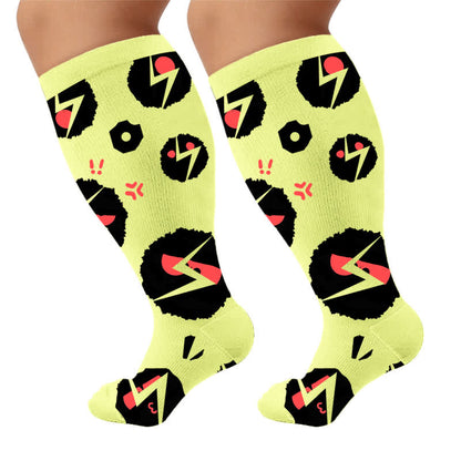 Chaussettes de compression grandes tailles à motif patte de chat blanche - image 10