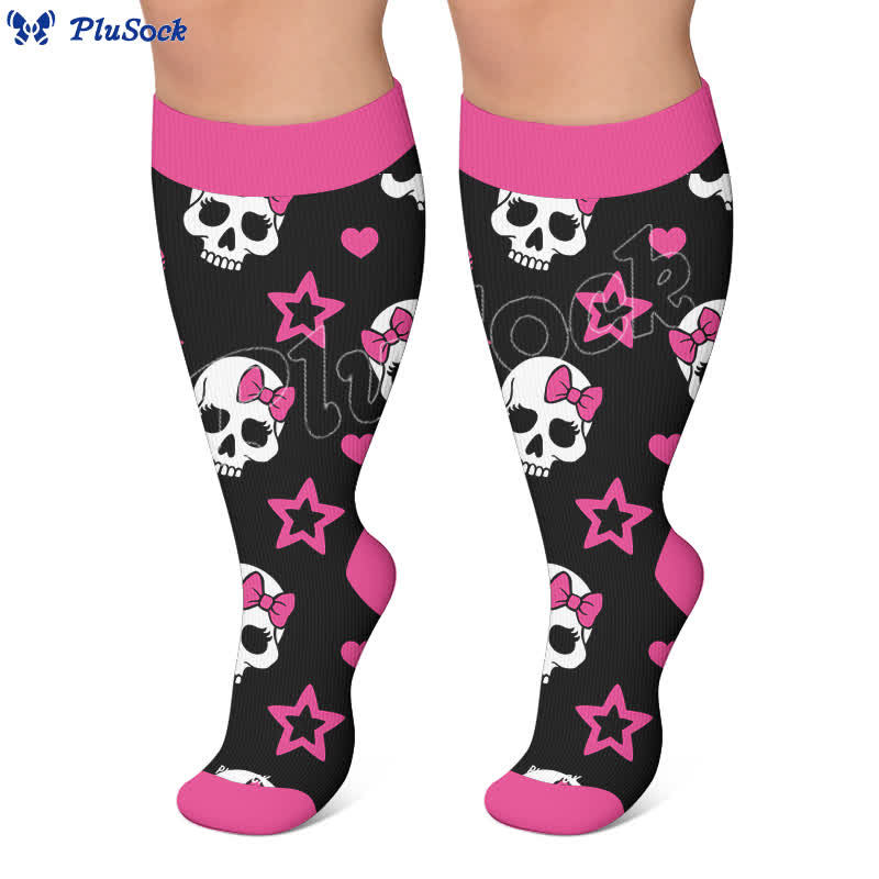 Chaussettes de compression Kawaii Skull grande taille - image 7