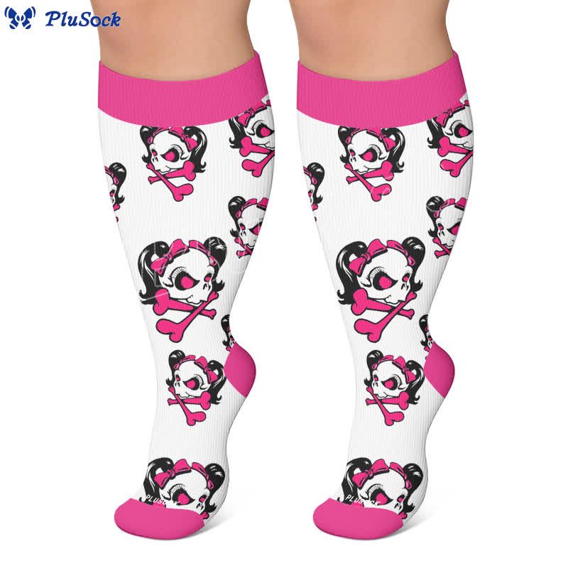 Chaussettes de compression Kawaii Skull grande taille - image 5