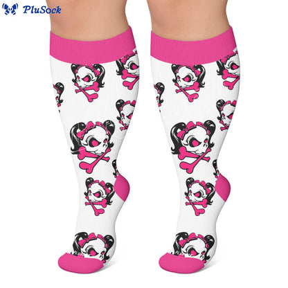 Chaussettes de compression Kawaii Skull grande taille - image 5