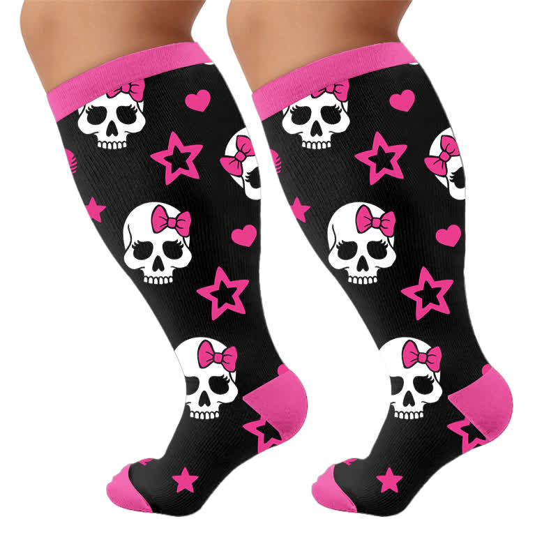 Chaussettes de compression Kawaii Skull grande taille - image 10