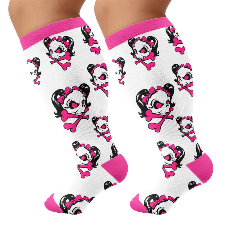 Chaussettes de compression Kawaii Skull grande taille - image 8