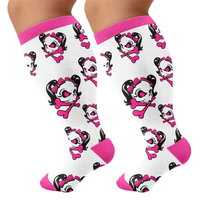Chaussettes de compression Kawaii Skull grande taille - image 8