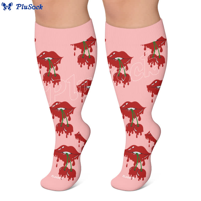 Chaussettes de compression grandes tailles Dripping Lips - image 5