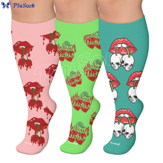 Chaussettes de compression grandes tailles Dripping Lips - image 0