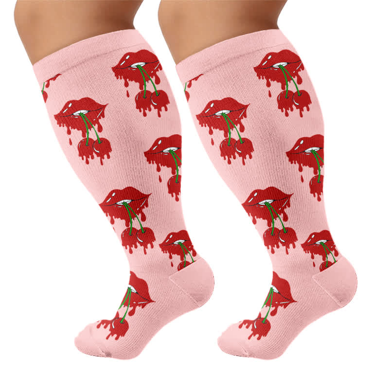 Chaussettes de compression grandes tailles Dripping Lips - image 8