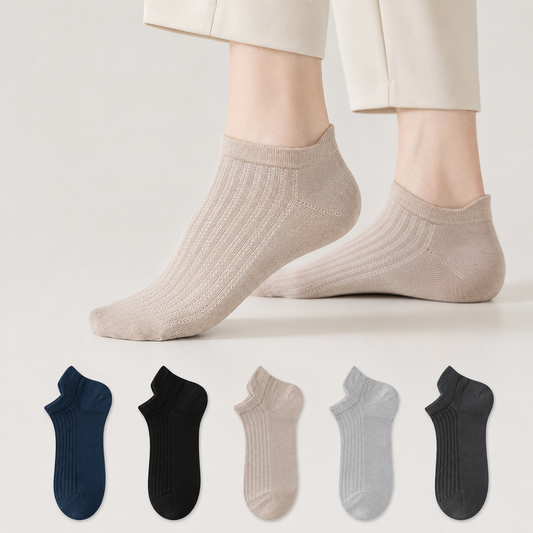 Chaussettes invisibles en maille de bambou (5 paires) - Multicolore - UE39-44 (US5-10) - image 0