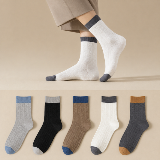 Chaussettes antibactériennes quart de pouce (5 paires) - Multicolore - UE39-44 (US5-10) - image 0