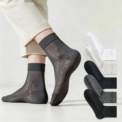 Chaussettes courtes en maille transparente (5 paires) - image 0