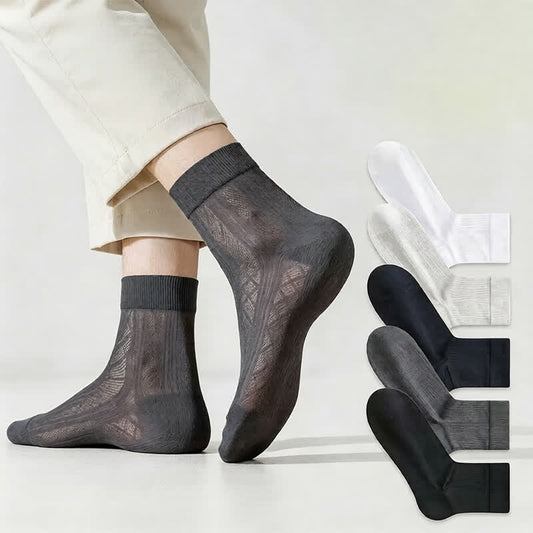 Chaussettes courtes en maille transparente (5 paires) - image 0
