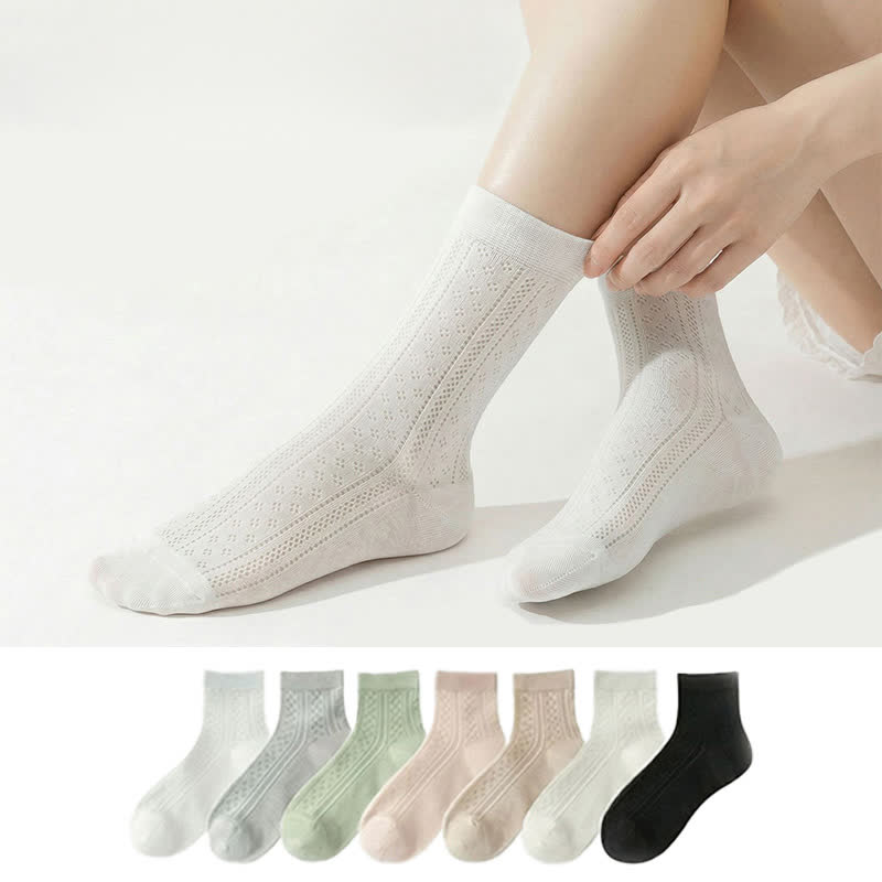 Chaussettes courtes respirantes en maille aérée (7 paires) - Multicolore - EU36-40(US3-7) - image 0