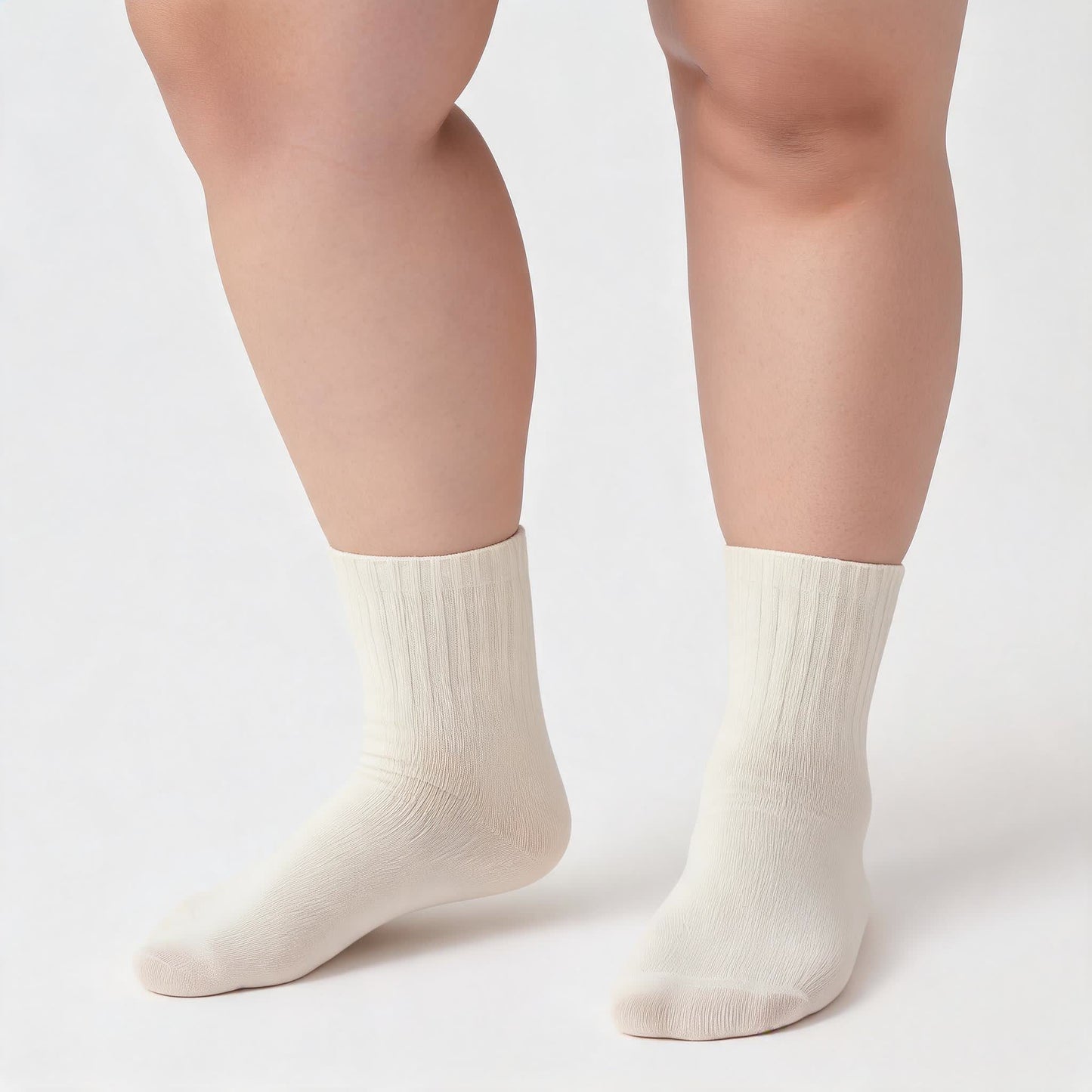 Chaussettes blanches côtelées douces (3 paires) - image 1