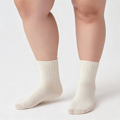 Chaussettes blanches côtelées douces (3 paires) - image 1