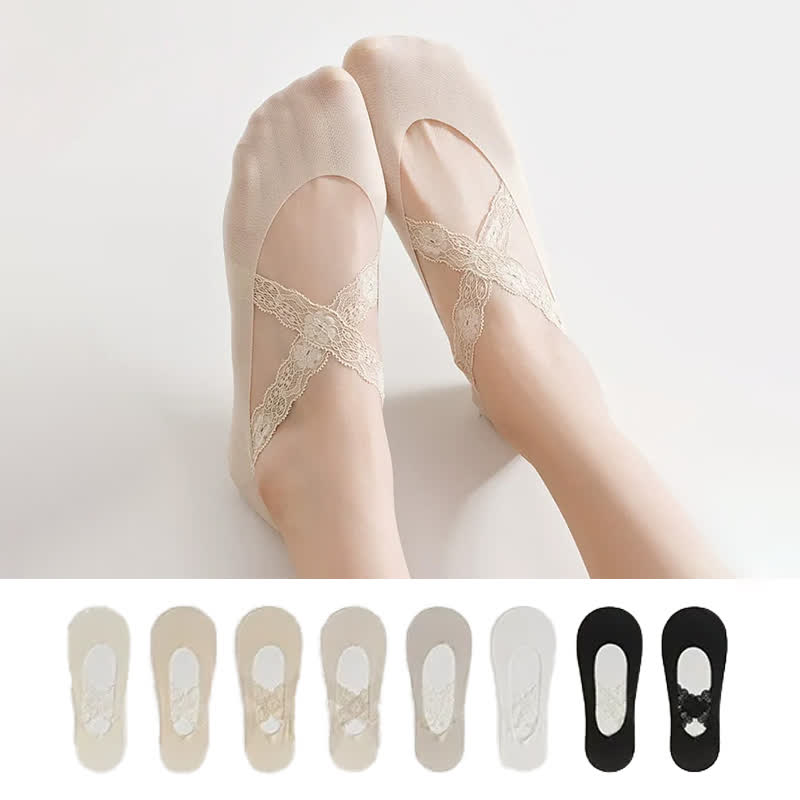 Chaussettes invisibles respirantes en dentelle (3 paires) - image 0