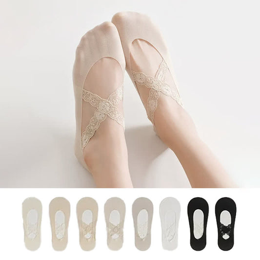 Chaussettes invisibles respirantes en dentelle (3 paires) - image 0