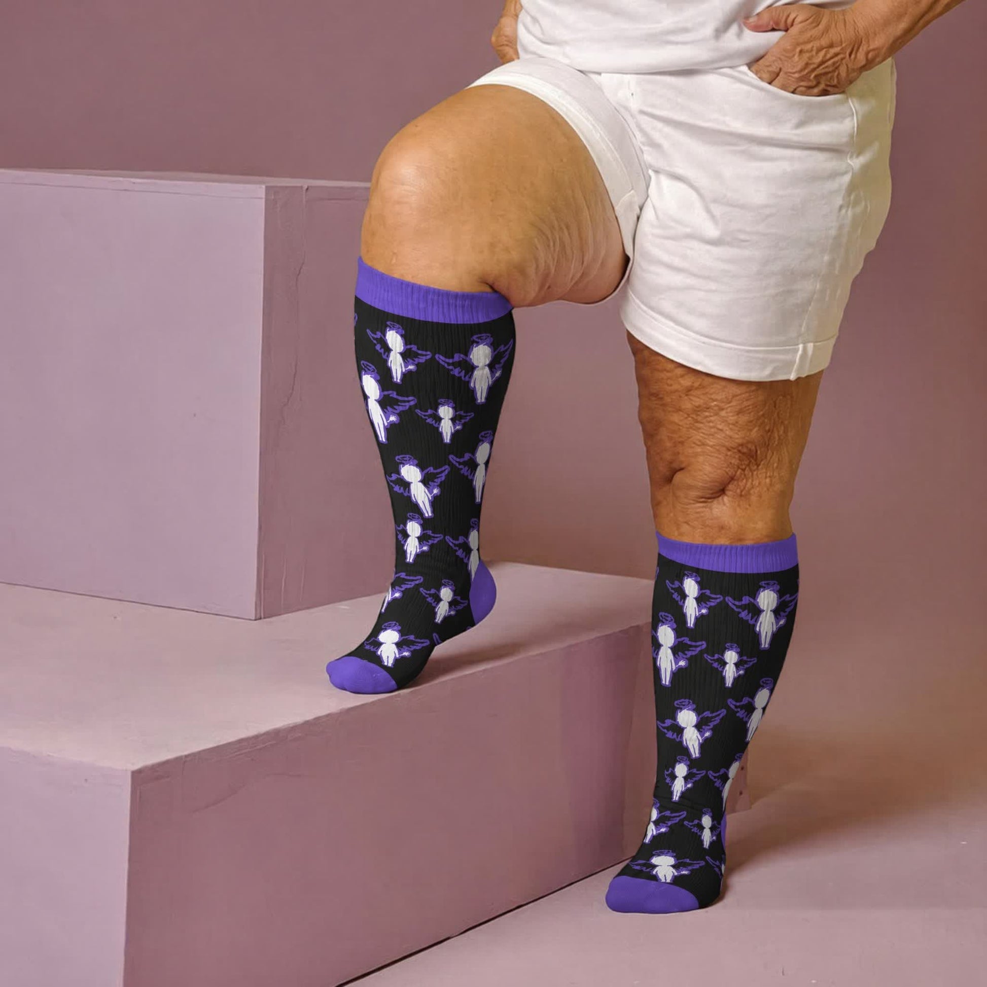 Chaussettes de compression Dark Fairy grandes tailles - Bleu (1 paire) - 4XL - image 2