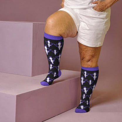 Chaussettes de compression Dark Fairy grandes tailles - Bleu (1 paire) - 4XL - image 2