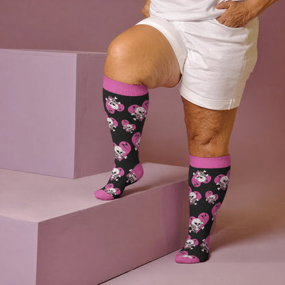 Chaussettes de compression Dark Fairy grandes tailles - Rose (1 paire) - 4XL - image 1